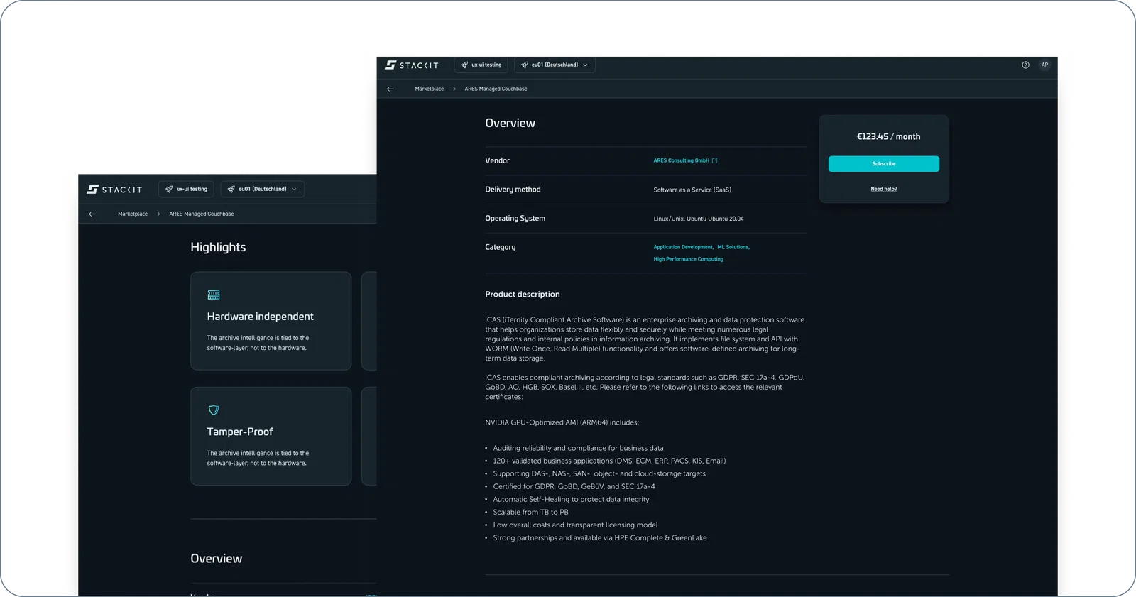 Decorative image showing the highlight page and overview page
