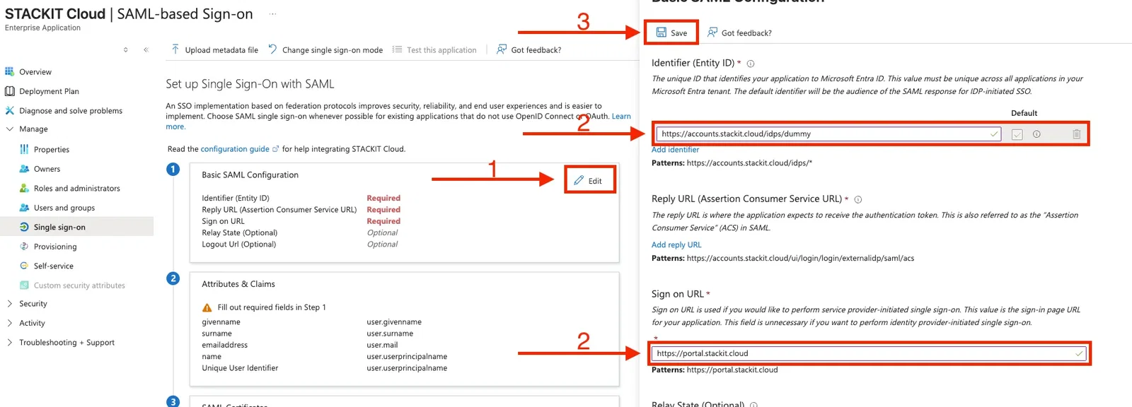 Basic SAML Configuration